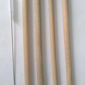 Reusable Bamboo straws Pack of 4 With Straw Cleaner - EarthBased 