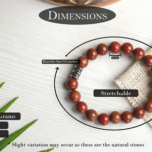 Original Red Jasper Bracelet For Balance, Endurance and Emotional Wellbeing - EarthBased 