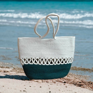 Cream & Brown lines Tote bag - EarthBased 